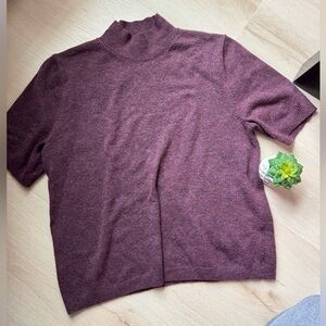 Short Sleeve Turtleneck Sweater